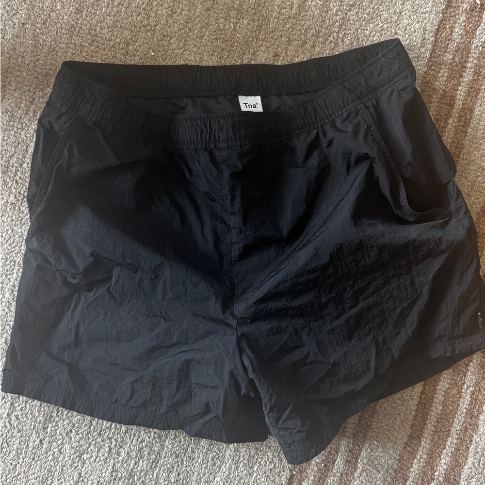 TNA Jet Black Athletic Shorts - ripstop athletic material